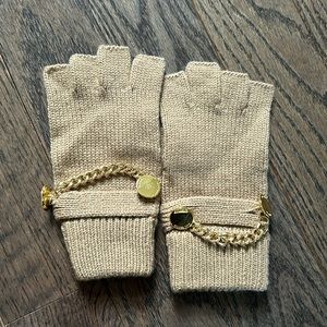 Michael Kors Camel Hardware fingerless gloves